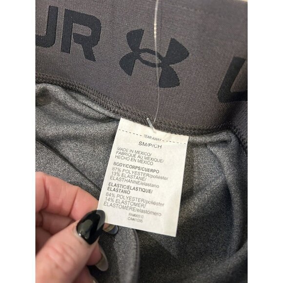 Under Armour Women 5” Charcoal Heather Middy Mid Rise Shorts (1360938) Small - Picture 10 of 11